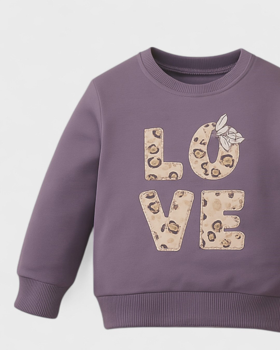 Kız Bebek Love Nakışlı Uzun Kollu Takım - Kalpli Taytlı 2'li Mevsimlik Set (6-24 Ay) R1915