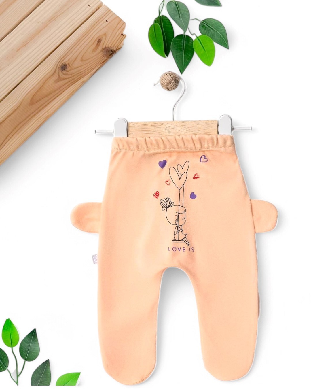 KIZ BEBEK YENİ DOĞAN BASKILI MEVSİMLİK İNTERLOK 0-3-6-9-12 AY TEK ALT PİJAMA  TA8 - SOMON