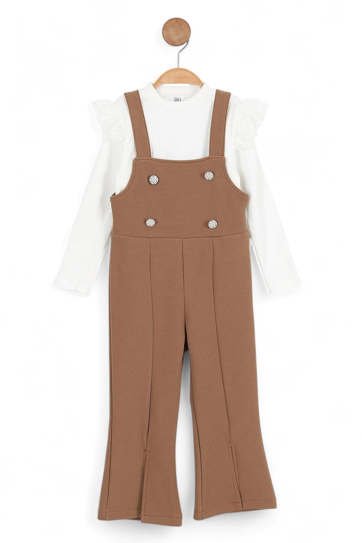 Kız Çocuk Scuba Kumaş Badili Salopet Bahçıvan Tulum 2-3-4-5-6 Yaz Kız Tulum R1486