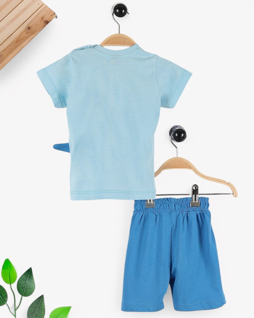 ERKEK BEBEK DİNOZOR BASKILI 6-9-12-18-24 AY ŞORTLU YAZLIK TAKIM R1753