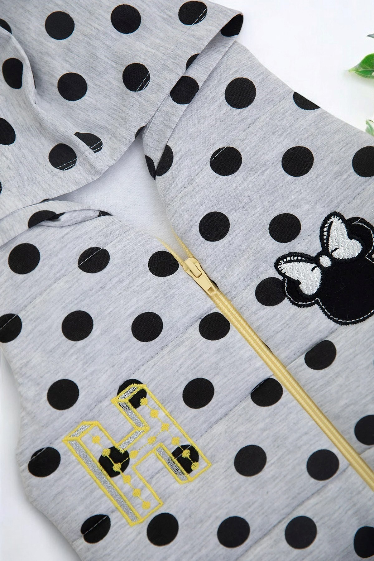 Kız Bebek Minnie Mouse Baskılı Şişme Yelekli, 3 Parça Mevsimlik 6-9-12-18 Ay Kız Bebek Takımı R1198