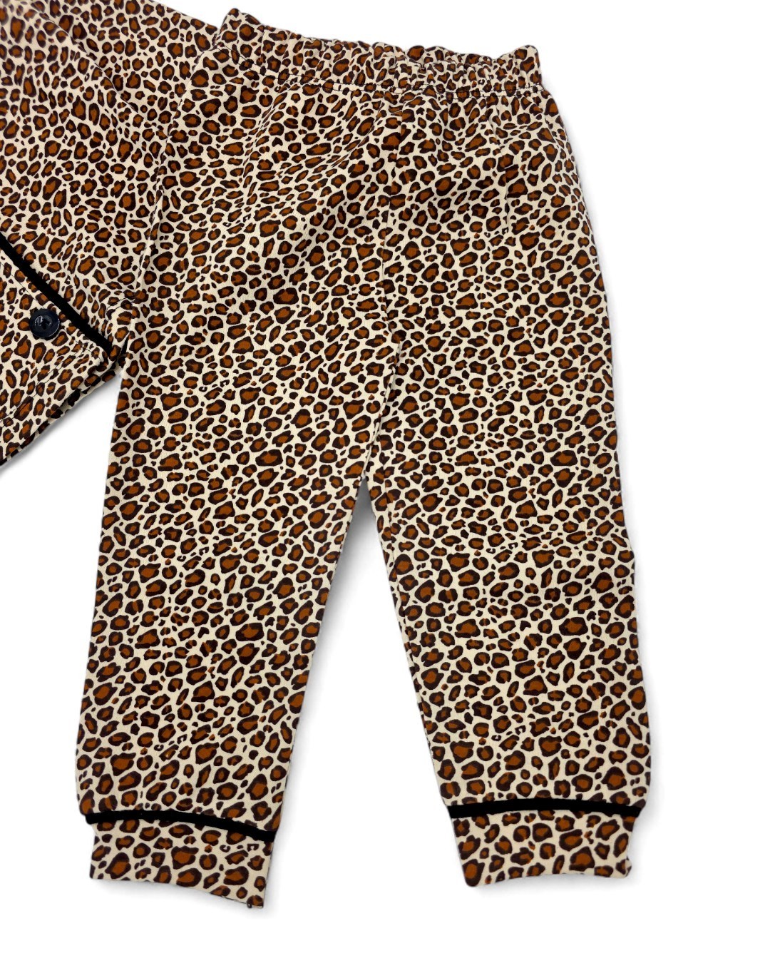 Kız Çocuk Leopar Desenli Kruvaze Yakalı, Düğmeli Mevsimlik Gecelik Pijama Takımı l 6 Ay 14 Yaş AralıK