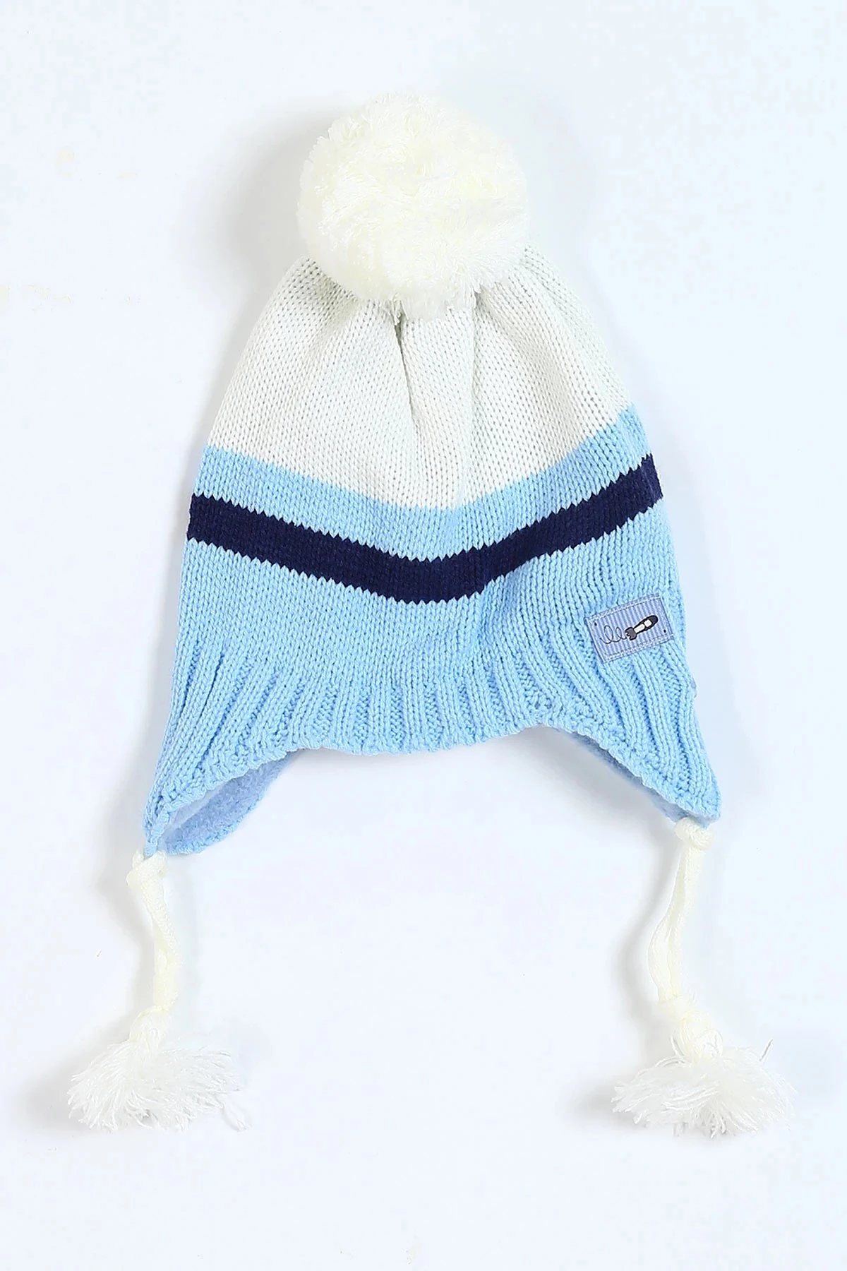 Erkek Çocuk 1-4 Yaş İçi Polarlı Triko Bebek Beresi  BR26 - MAVİ