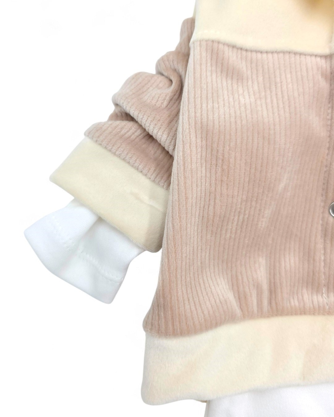 Kışlık Ayıcık Detaylı 3 Parça Kadife Bebek Takımı | 0-9 Ay Kapüşonlu Hırka, Body ve Pantolon Seti R2213