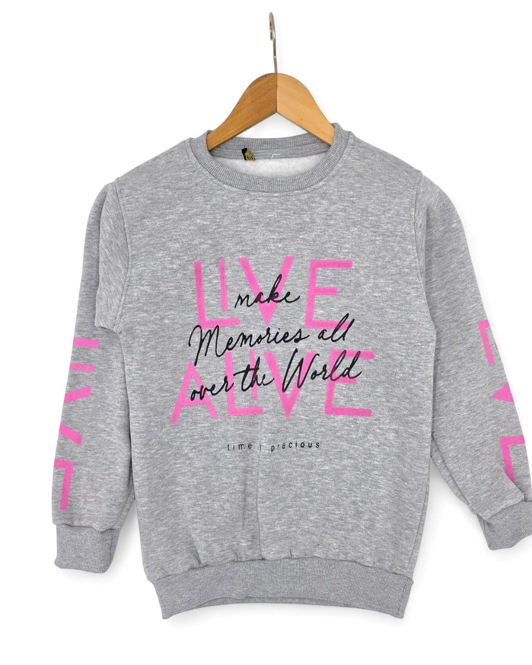 Erkek Çocuk 10-11-12-13-14 Yaş Kışlık 3 İp Şardonlu Baskılı Eşofman Takımı / Sweatshirt ve Alt R2280