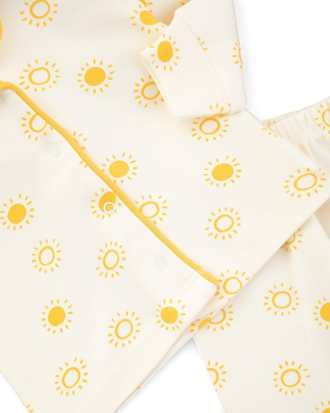 Güneş Baskılı Kruvaze Yakalı 3-6-9-12 Ay %100 Pamuklu Pijama Takımı l Gecelik Takımı R2042