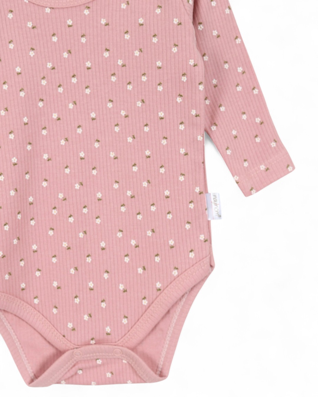 Kız Bebek Uzun Kollu Çiçek Baskıl Fitilli I Bebek Çıtçıtlı Body, Zıbın, Atlet 0-3 Yaş BD11