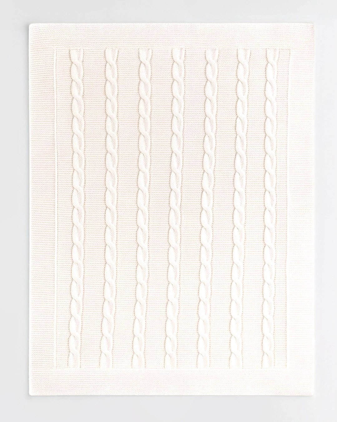 İçi Peluş Polar Dışı Triko Örgü Bebek Battaniyesi Kalın,Yumuşak,Saç Örgü Desenli 90x90 cm R2354