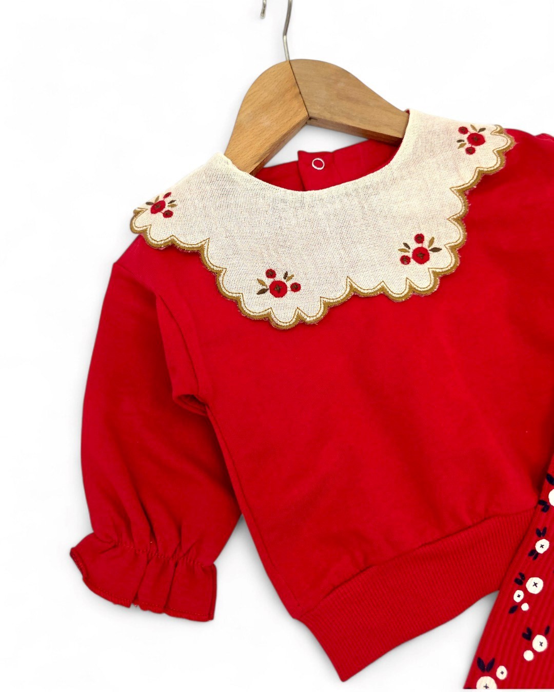 Kız Bebek Yaka Detaylı Taytlı 6-9-12-18-24 Ay Şık Kız Bebek Takımı R2108