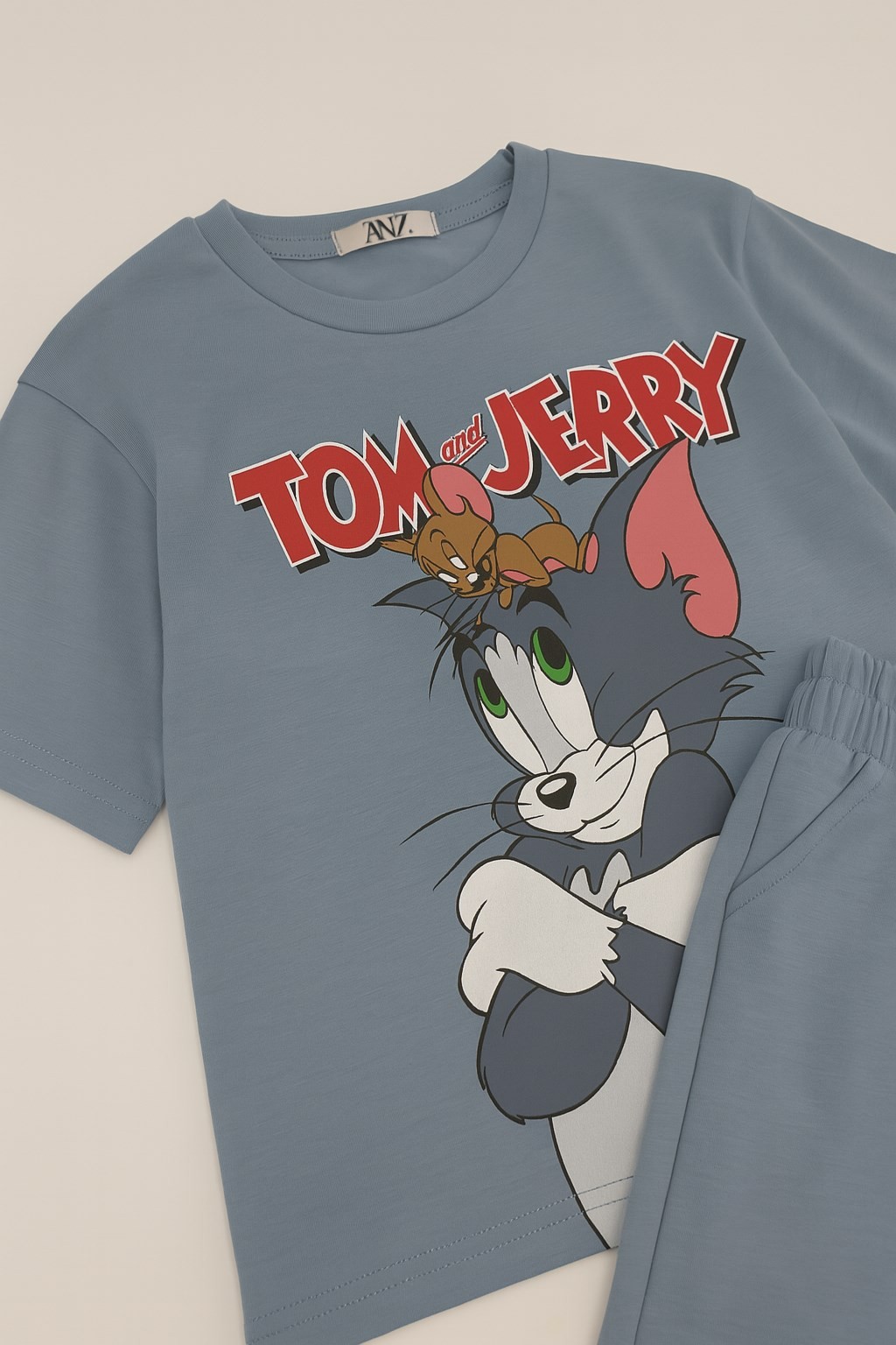 ERKEK ÇOCUK YAZLIK TOM&JERRY BASKILI 4-5-6-7-8 YAŞ ALT ÜST ŞORTLU TAKIM R1916