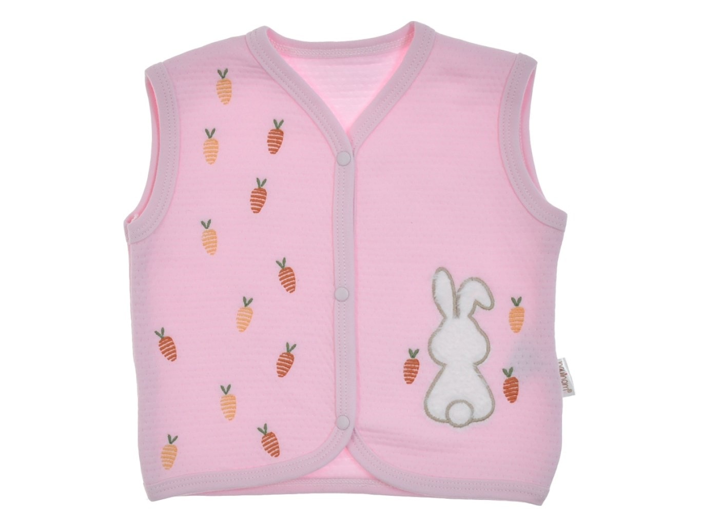 YENİ DOĞAN BEBEK 0-3-6-9-12 AY TAVŞAN VE HAVUÇ DETAYLI YELEK R1894