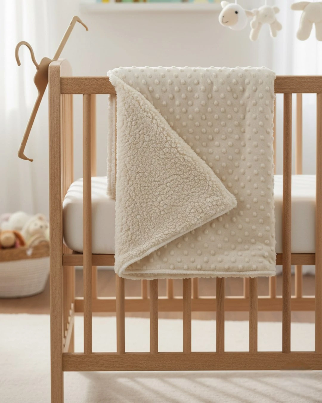 Nohut Kabarmalı Bir Tarafı Welsoftlu Kuzu Battaniye 85x90 Cm R2350