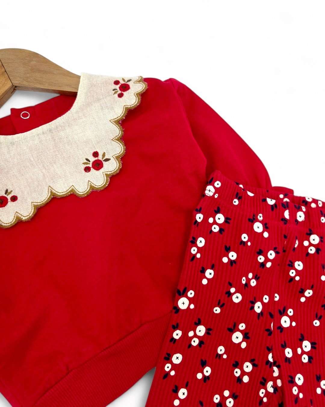 Kız Bebek Yaka Detaylı Taytlı 6-9-12-18-24 Ay Şık Kız Bebek Takımı R2108