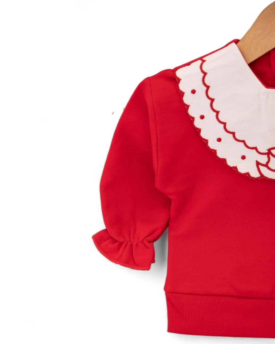 Kız Bebek Kurdela Detaylı Bebe Yakalı, İspanyol Paçalı Taytlı 6-9-12-18-24 Ay Bebek Takımı R2090