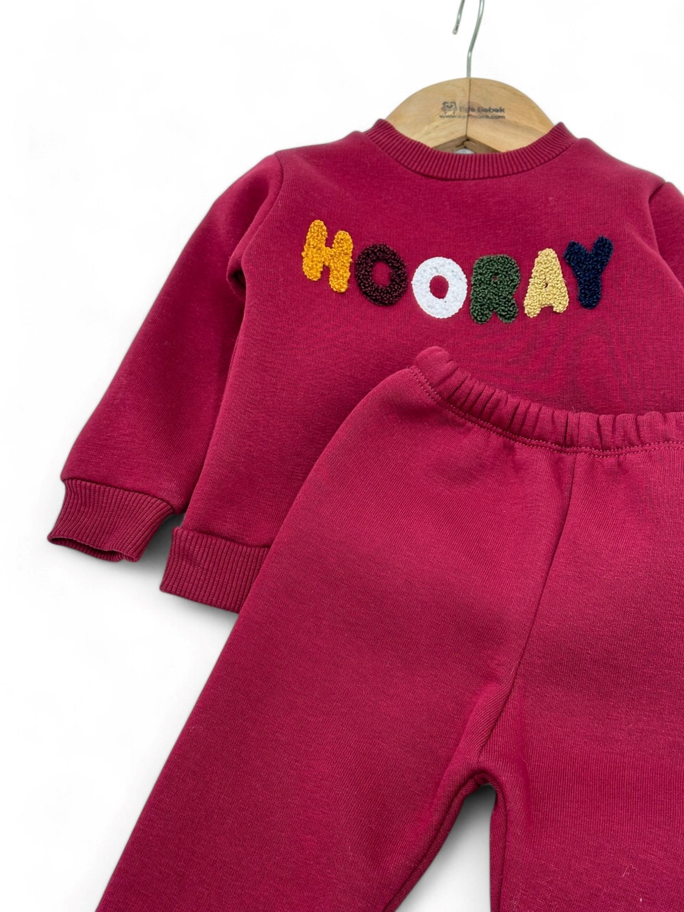 ERKEK BEBEK HOORAY NAKIŞLI KIŞLIK 3 İP ŞARDONLU ALT ÜST EŞOFMAN TAKIMI R1467