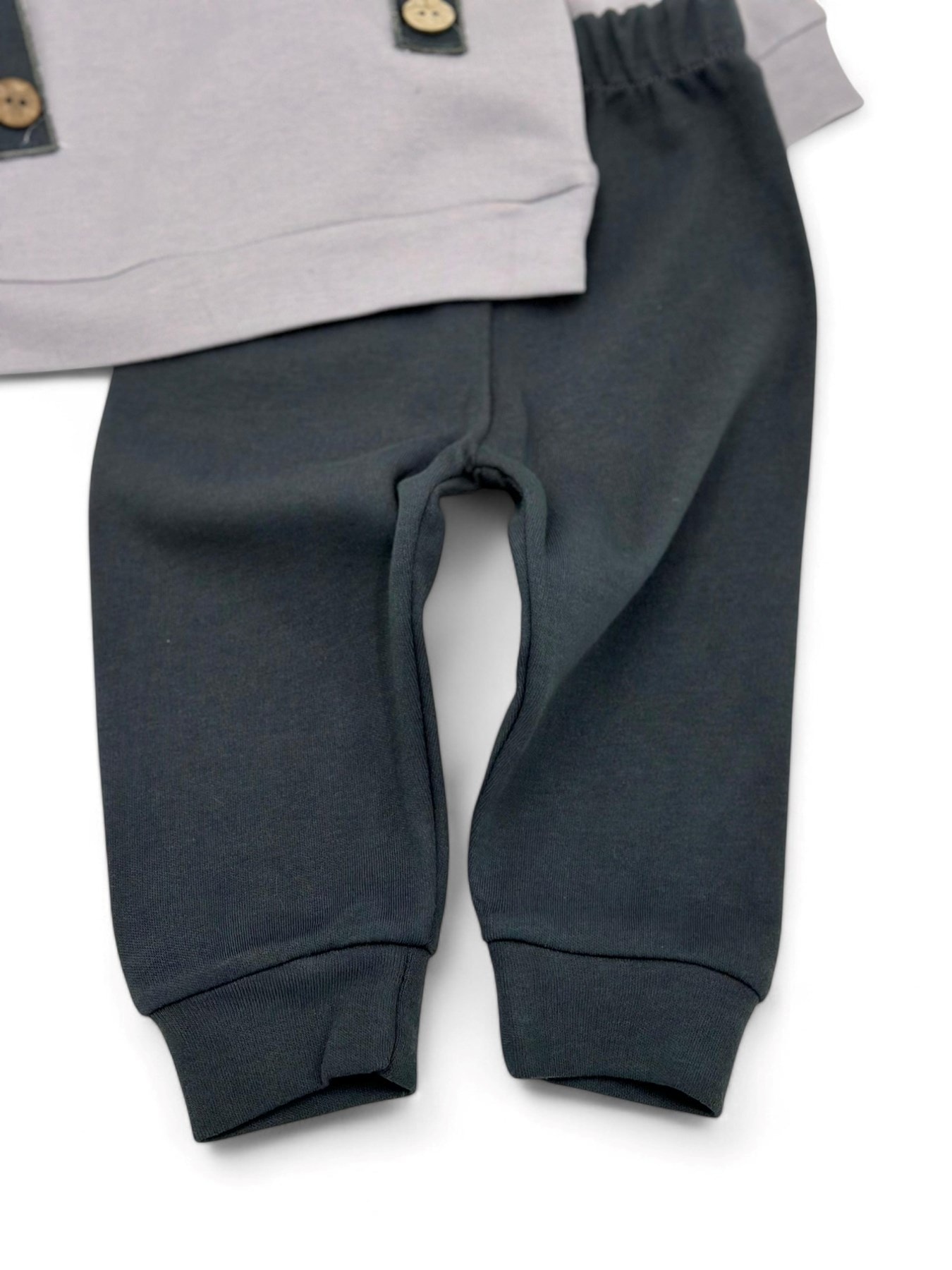 Erkek Bebek Papyonlu Kendinden Askılıklı Bodyli 2 İplik Mevsimlik Şık Bebek Takımı 3-6-9-12 AY R1378
