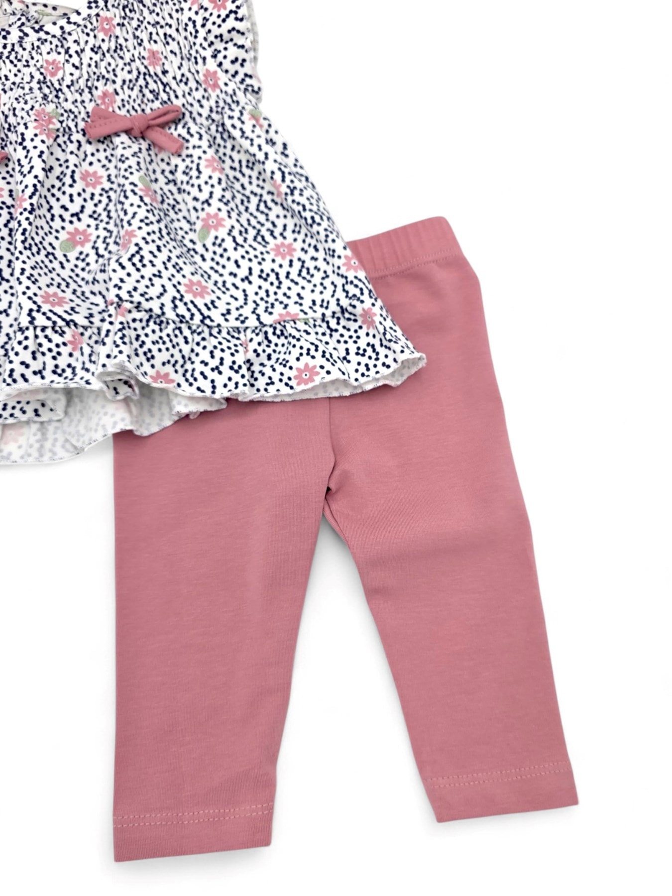 KIZ BEBEK YAKA DETAYLI ÇİÇEK BASKILI TAYTLI 3-6-9-12-18 AY KIZ BEBEK TAKIMI R1951