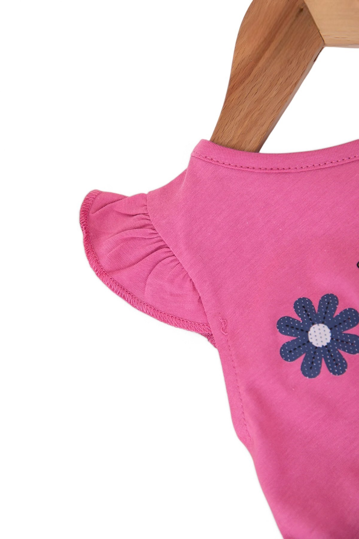 KIZ BEBEK YAZLIK ÇİÇEK BASKILI ŞORT ETEKLİ 6-9-12-18-24 AY BEBEK TAKIMI R1701
