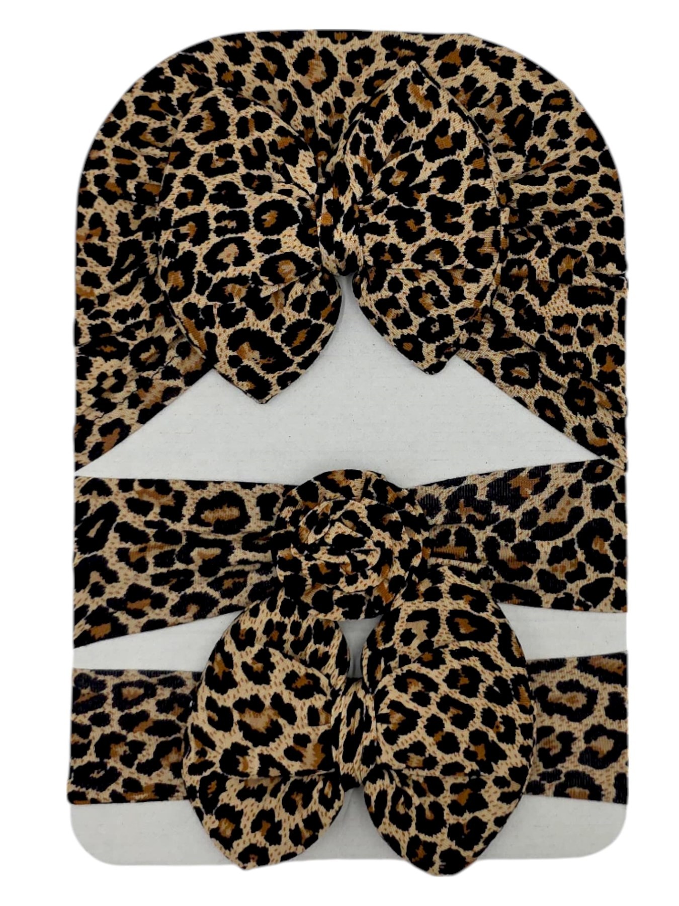 KIZ ÇOCUK LEOPAR DESEN 1-4 YAŞ SAÇ BANDI / BANDANA VE BONELİ 3'LÜ SET BN9