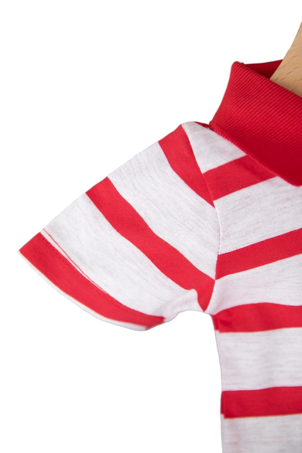 ERKEK BEBEK ALOHA BASKILI ÇİZGİLİ POLO YAKALI 6-9-12-18-24 AY ŞORTLU BEBEK TAKIMI R1694