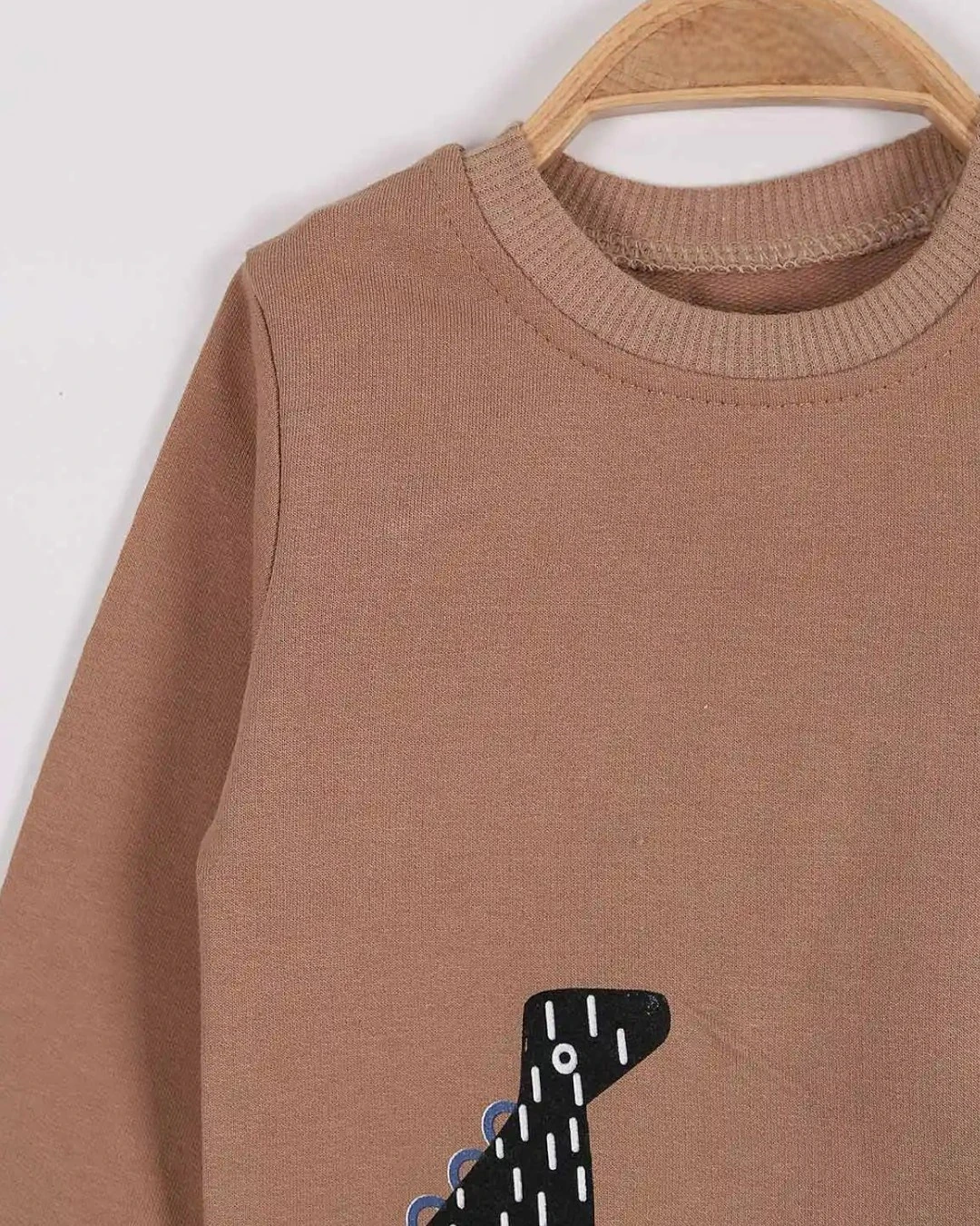 Erkek Bebek Dinozor Baskılı, Fularlı 3 Parça Mevsimlik 3-6-9-12-18 Ay Alt Üst Bebek Takımı R2231