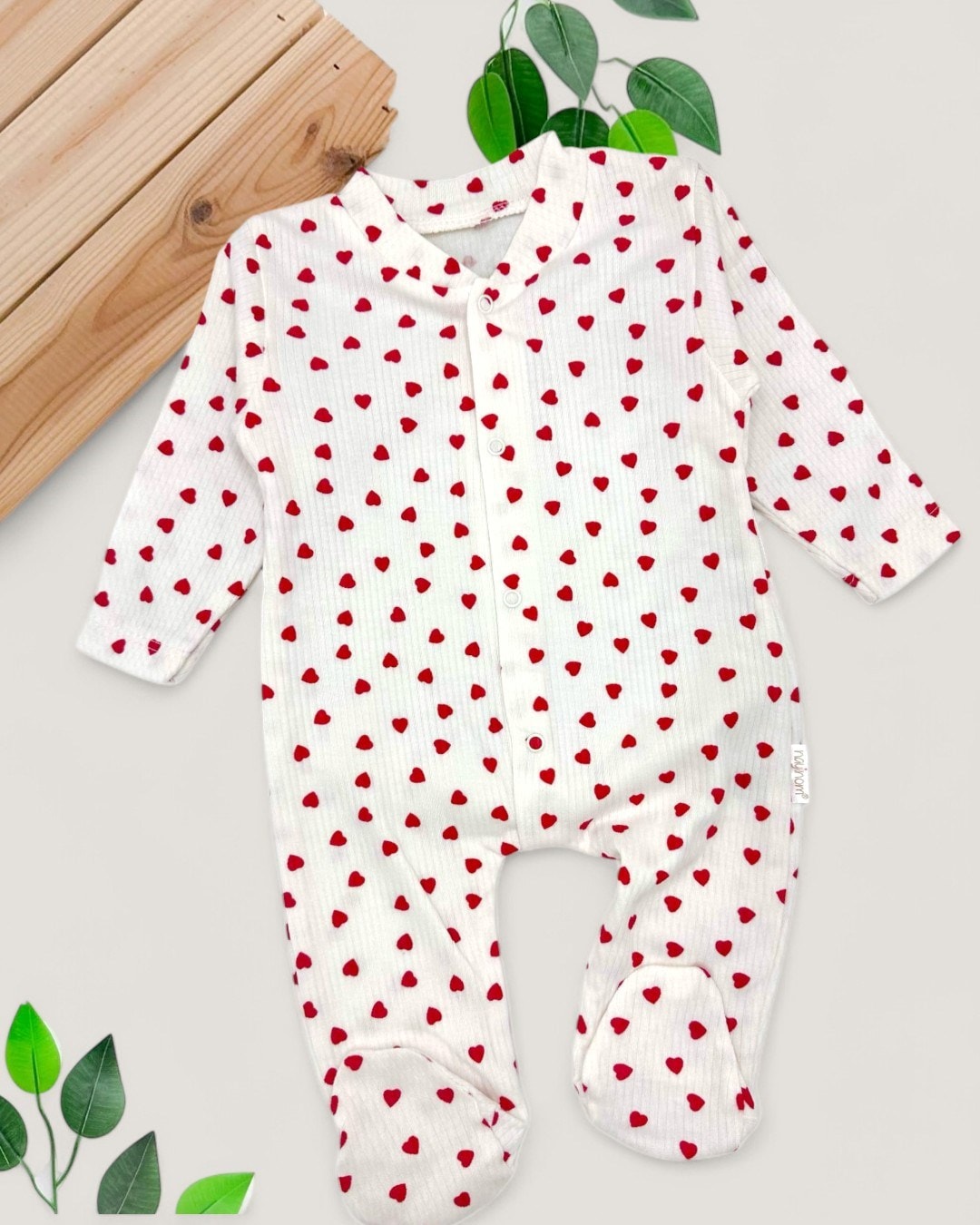 KIZ BEBEK KALPLİ BASKILI PATİKLİ İNCE MEVSİMLİK ÇITÇITLI YENİDOĞAN TULUMU 0-1-3-6 AY R1576 - BEYAZ