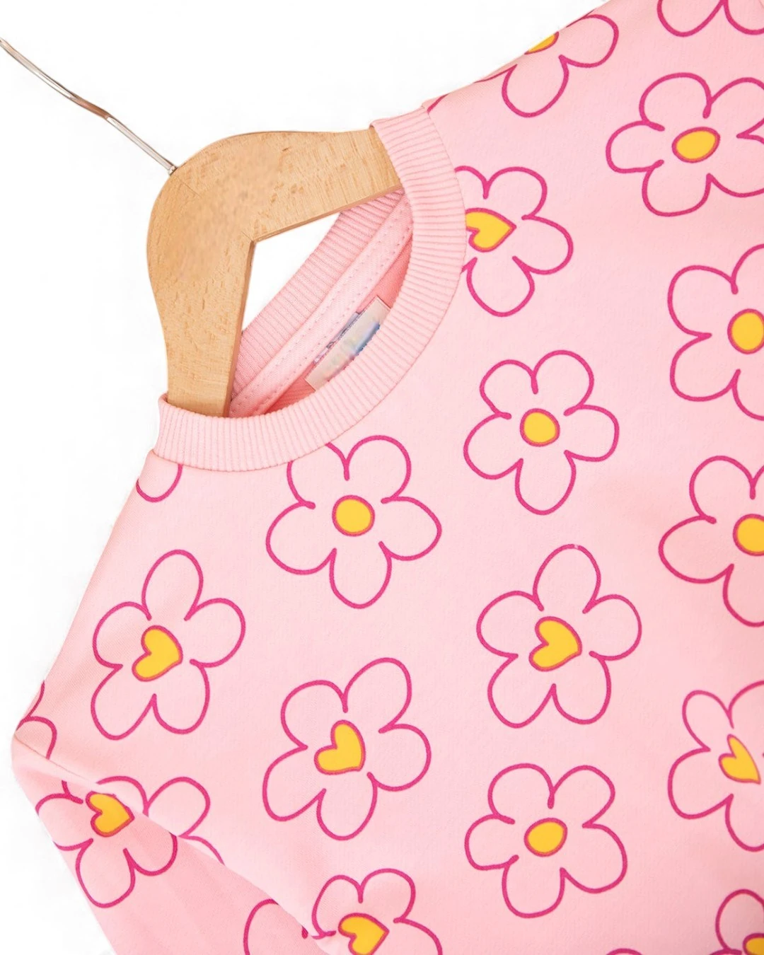 Kız Çocuk Mevsimlik Çiçek Baskılı, Çimalı Pantalonlu 2-10 Yaş Arası Eşofman Takımı R2391