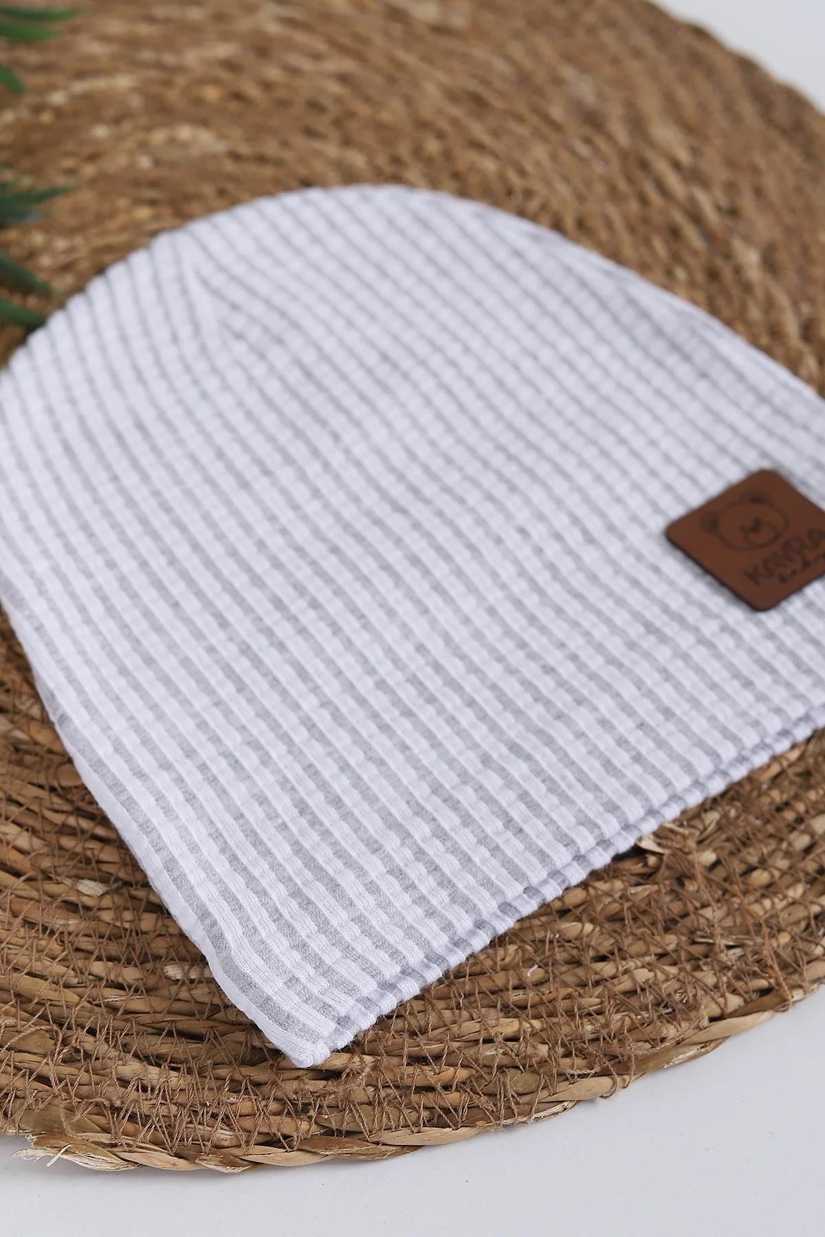 Erkek Bebek %100 Pamuklu Fitilli Penye Bere BR20