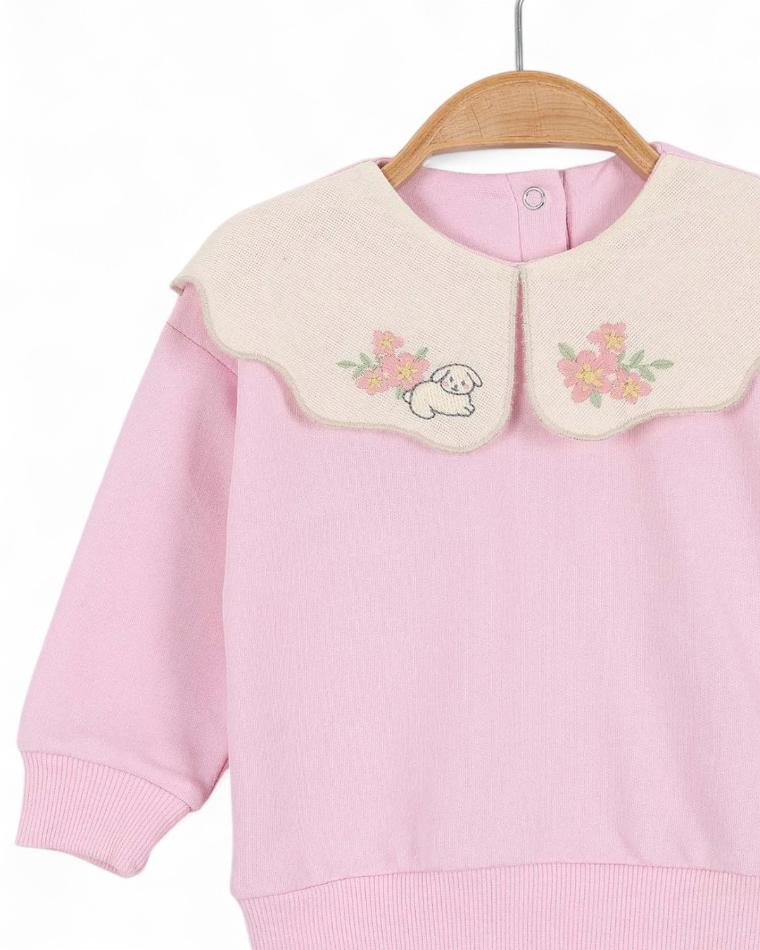 Kız Bebek Tavşan ve Çiçek Baskılı Taytlı 6-9-12-18-24 Ay Şık Kız Bebek Takımı R2091