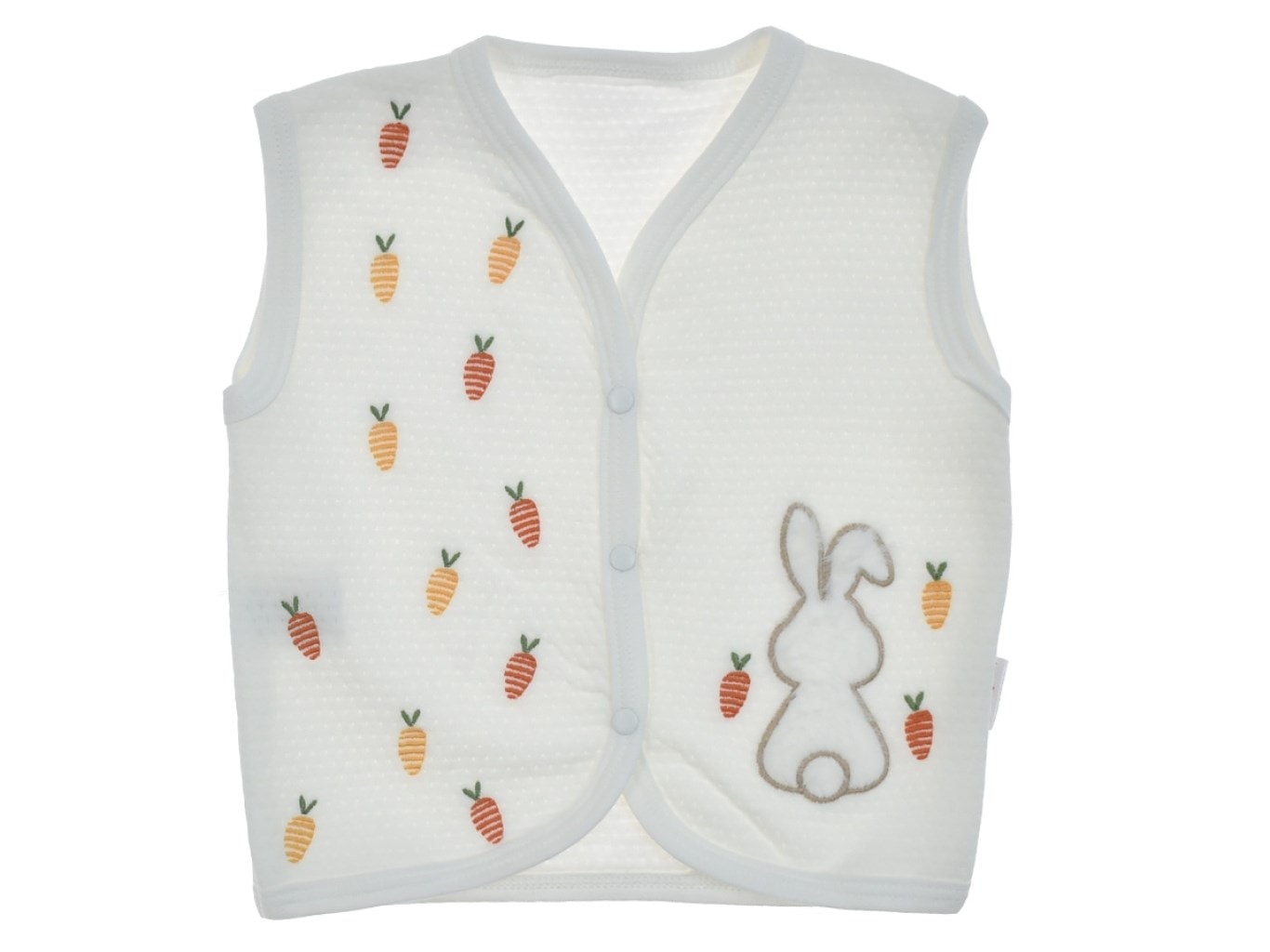 YENİ DOĞAN BEBEK 0-3-6-9-12 AY TAVŞAN VE HAVUÇ DETAYLI YELEK R1894