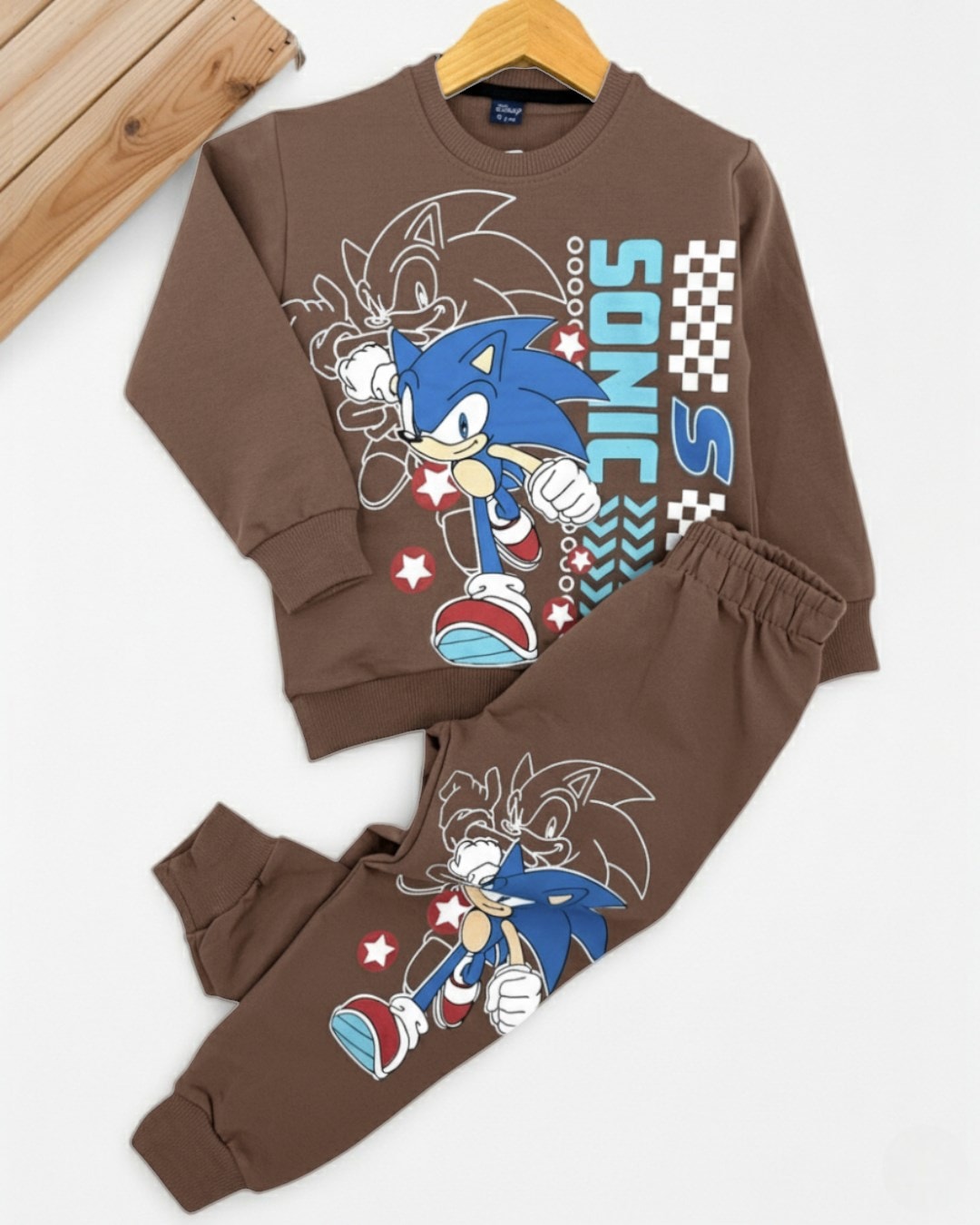 Sonic Baskılı Erkek Çocuk Mevsimlik İnce Eşofman Takımı l İnterlok Kumaş %100 Pamuklu l 2-10 Yaş l R2251