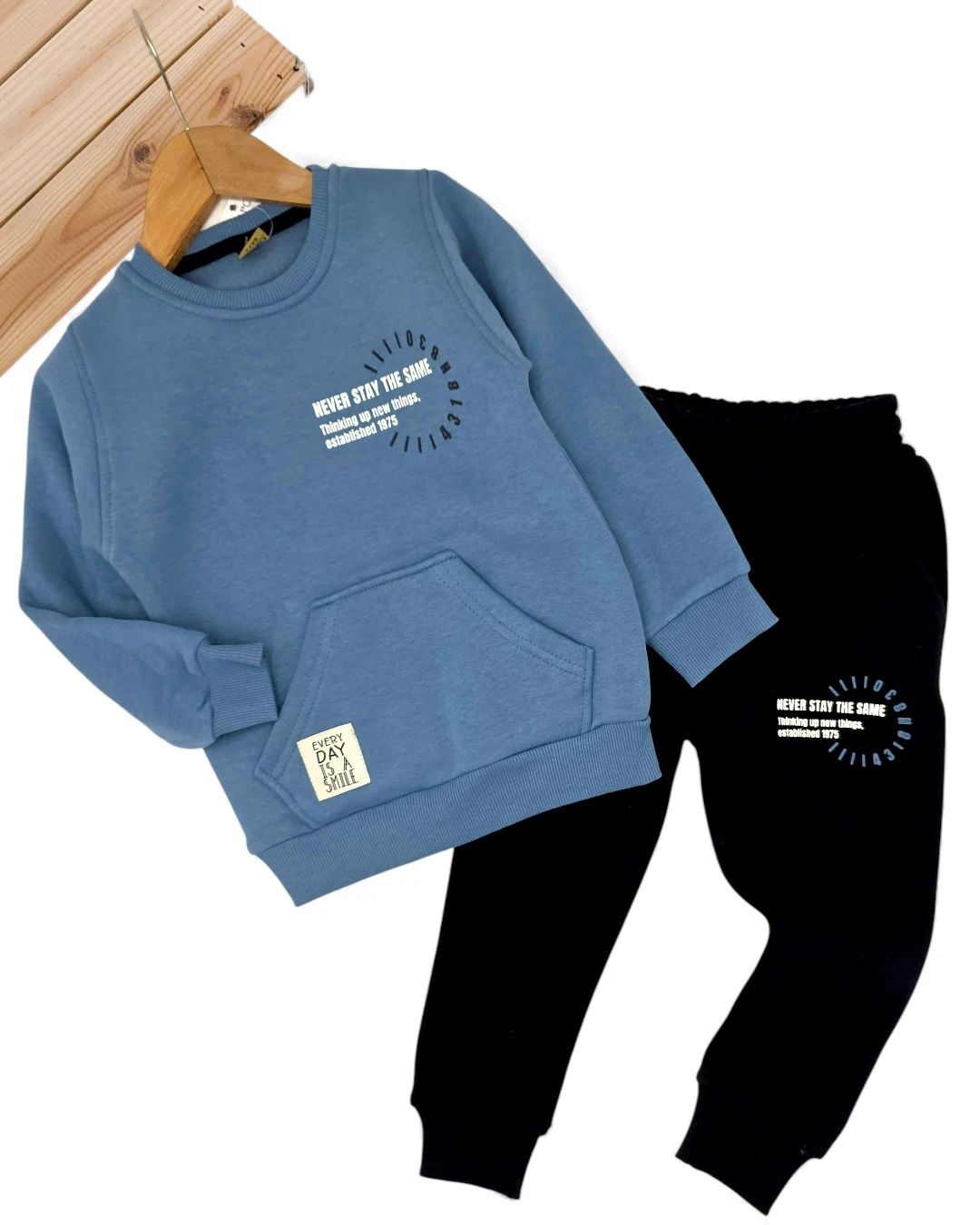 Erkek Çocuk Kışlık 3 İp Şardonlu 2-3-4-5-6-7-8-9-10 Yaş Eşofman Takımı, Kışlık Alt Üst Takım R2389