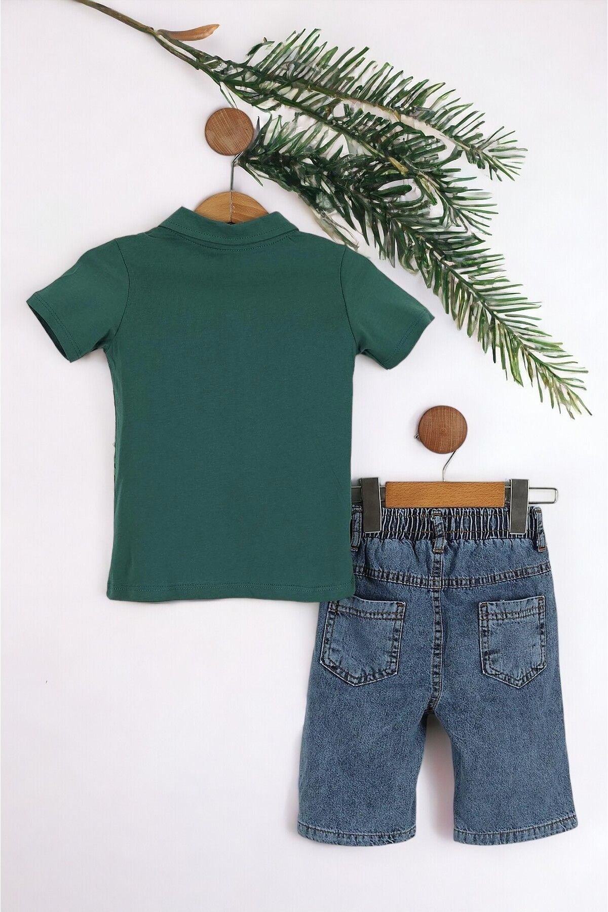 ERKEK ÇOCUK KOT ŞORTLU  SUMMER BASKILI  NAKIŞLI YAZLIK POLO YAKALI COOL ÇOCUK TAKIM 3-6 YAŞ R732