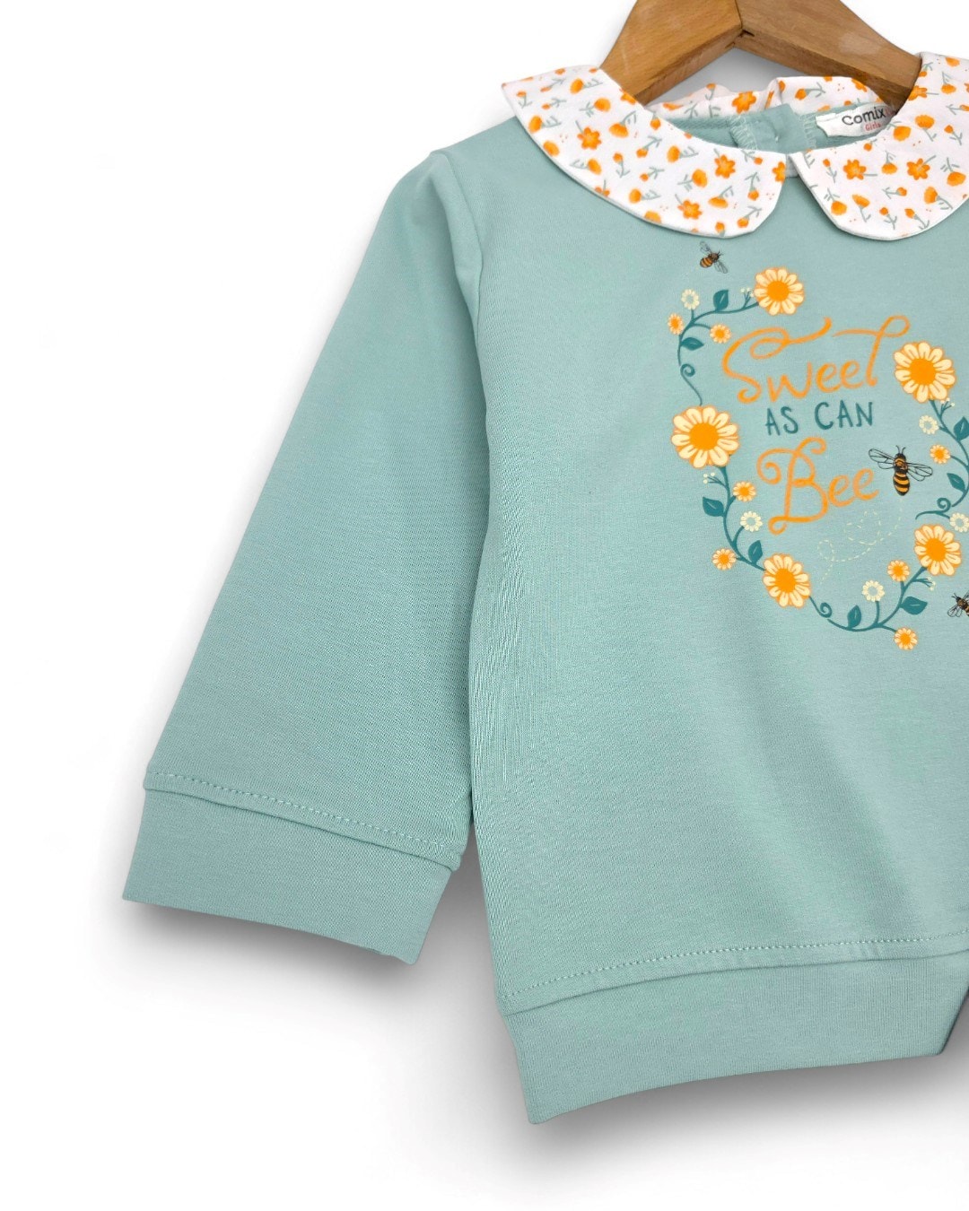 Kız Bebek 6-9-12-18-24 Aylık Bebe Yakalı, Pantalonlu Şık Bebek Takımı R2323