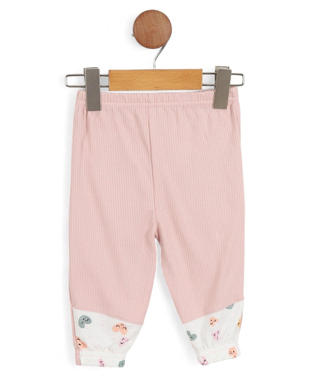 Kız Bebek Fitilli Kalp Baskılı Yelekli 3 Parça Şirin 6-12 Ay Bebek Takımı R2170