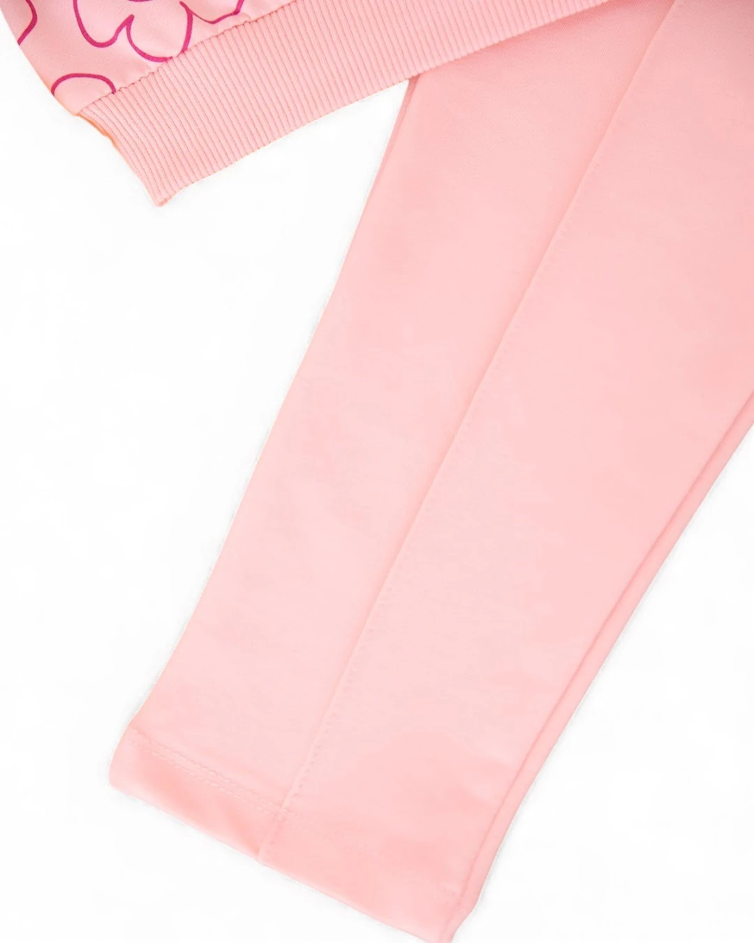 Kız Çocuk Mevsimlik Çiçek Baskılı, Çimalı Pantalonlu 2-10 Yaş Arası Eşofman Takımı R2391