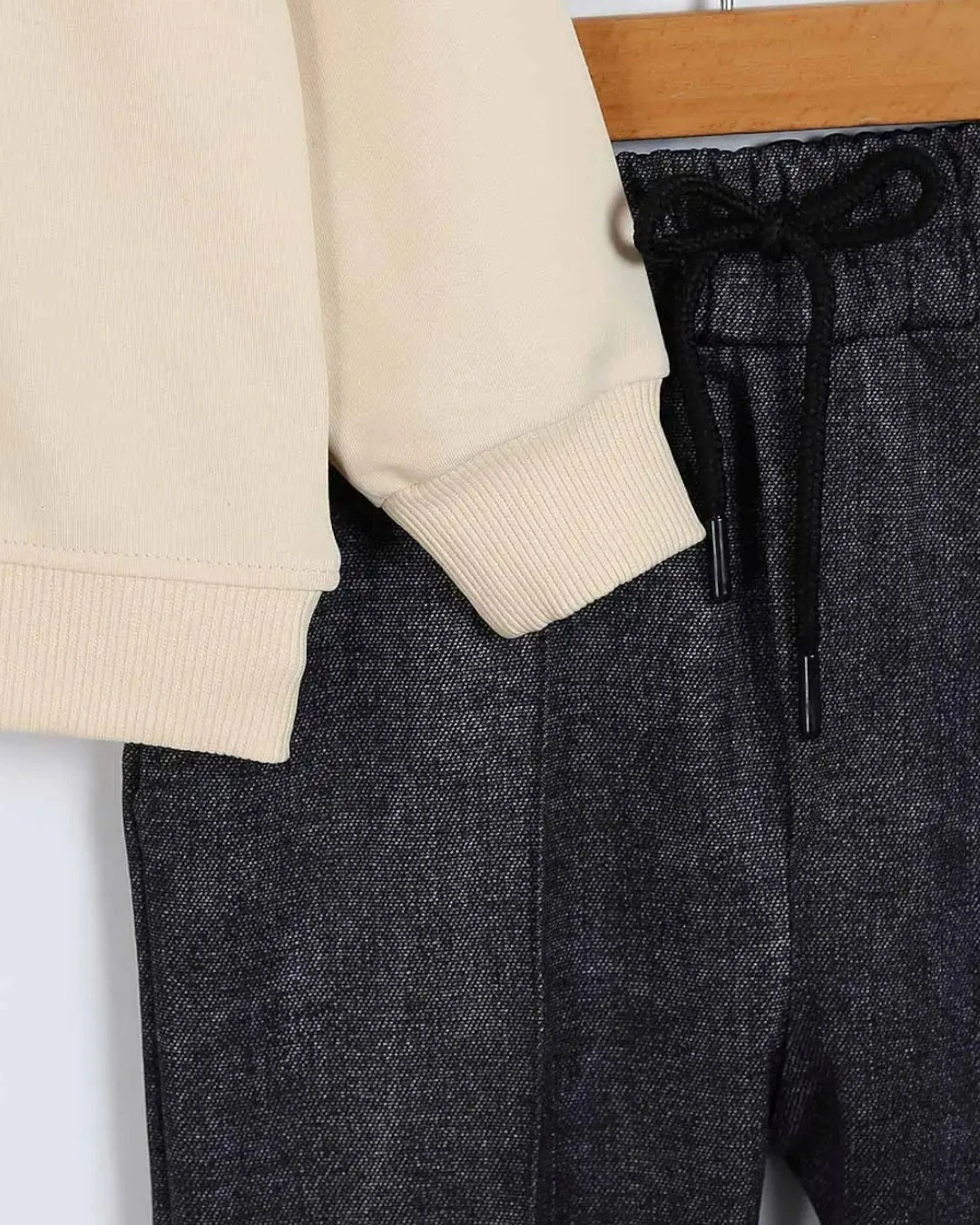 Erkek Çocuk Mevsimlik Gömlek Yakalı Sweatshirt ve Pantalonlu Alt Üst Şık Takım 4-11 Yaş R2262