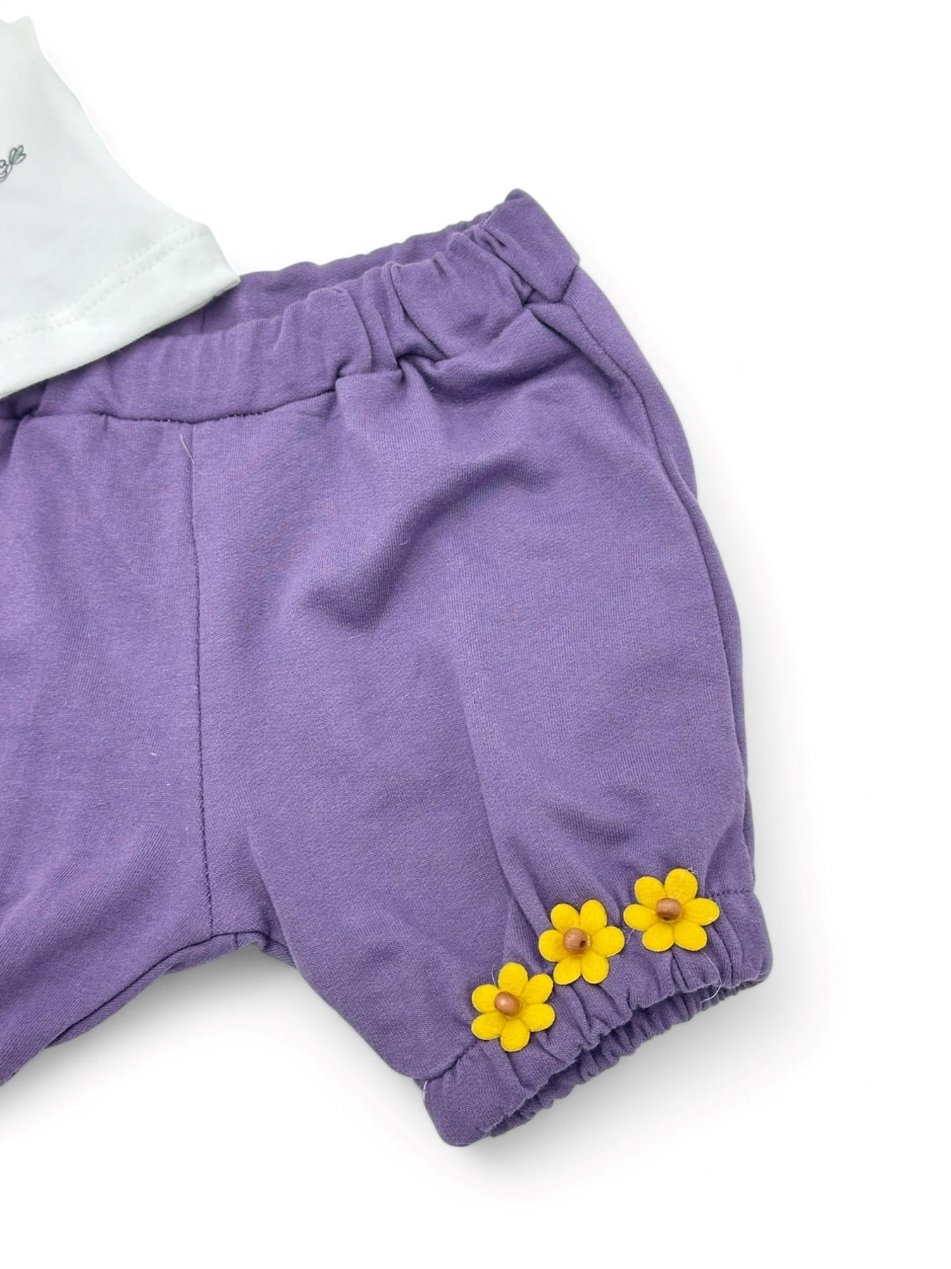 KIZ BEBEK YAZLIK KAPÜŞONLU YELEKLİ T-SHIRTLÜ ŞORTLU 3'LÜ TAKIM R1769