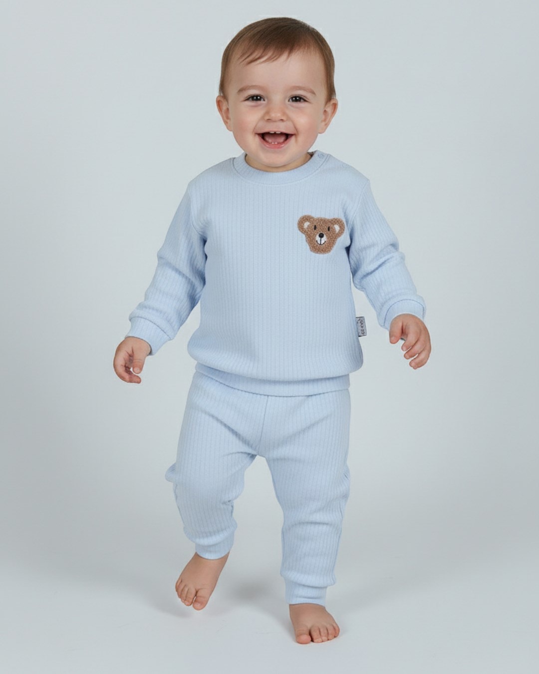 Erkek Bebek Ayııcık Nakışlı Fitilli Mevsimlik 6-9-12-18 Aylık Günlük Bebek Takımı R1031