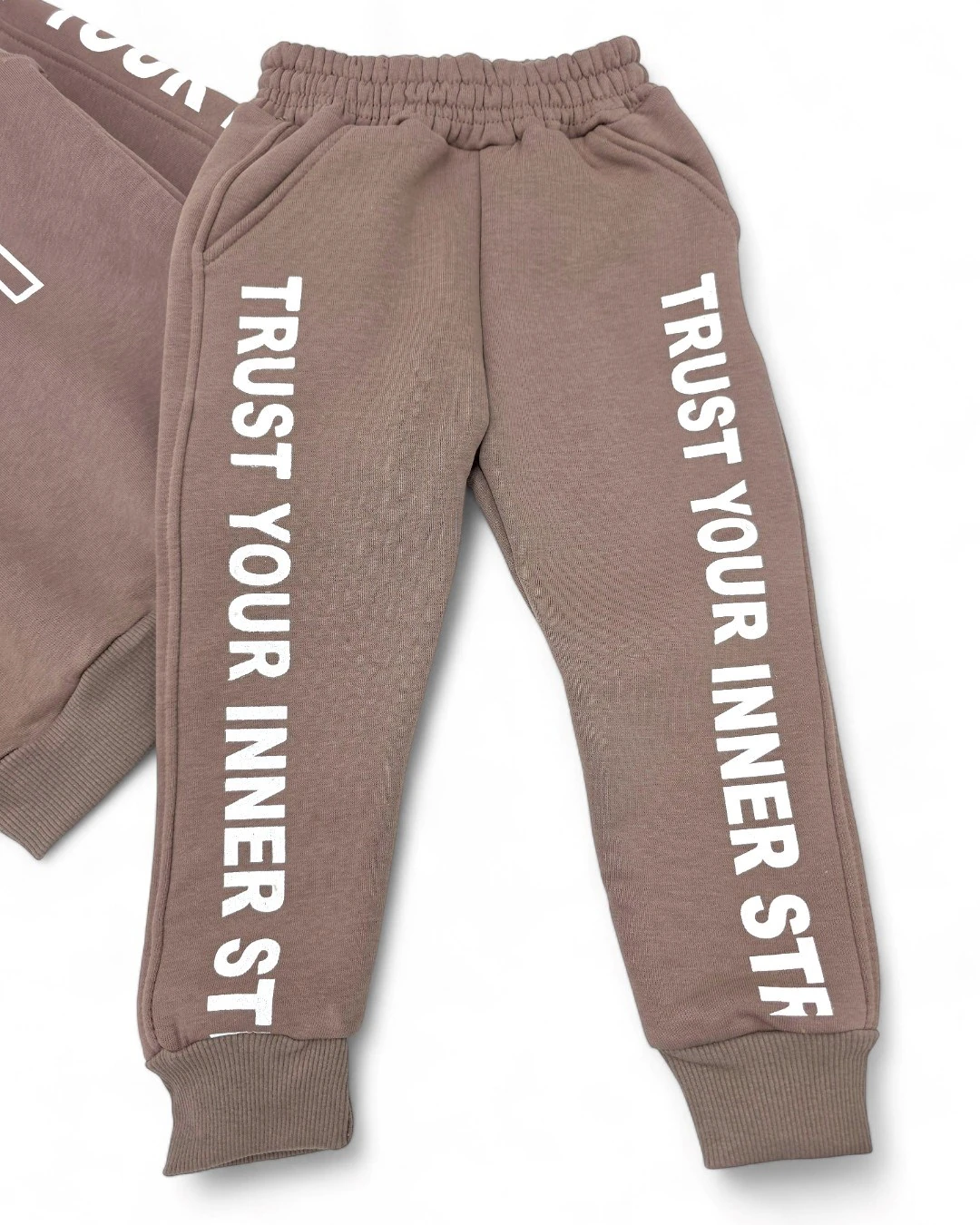 Erkek Çocuk Kışlık 3 İp Şardonlu Get Baskılı Bisiklet Yakalı Eşofman Takımı, Sweatshirt Ve Pantalon  R2273