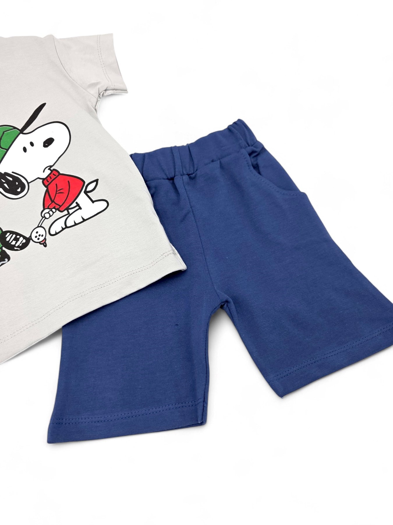 ERKEK ÇOCUK YAZLIK SNOOPY BASKILI 2-6 YAŞ ŞORTLU ALT ÜST TAKIM R1959