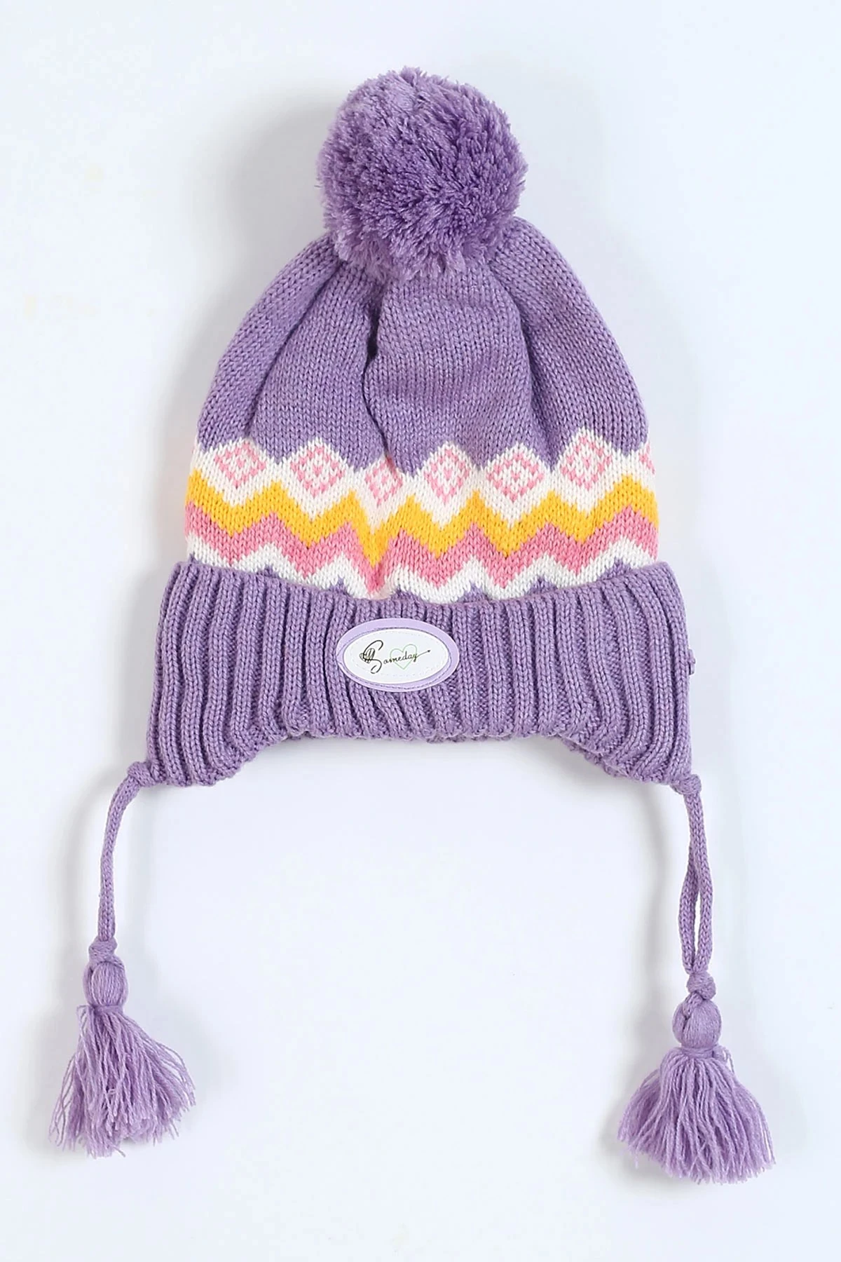 Kız Çocuk 4-8 Yaş İçi Polarlı Triko Çocuk Beresi BR31 - MOR