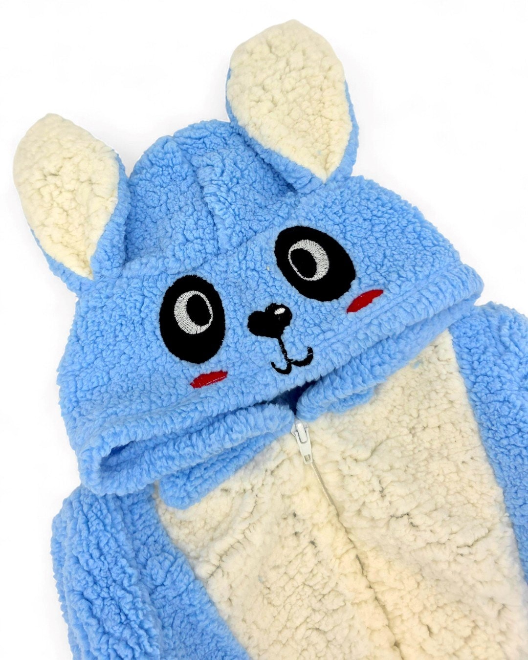 Welsoft Fermuarlı Kulaklı Bebek Tulumu | 0-9 Ay Unisex Sevimli Hayvan Figürlü Kışlık Bebek Tulumu R2214