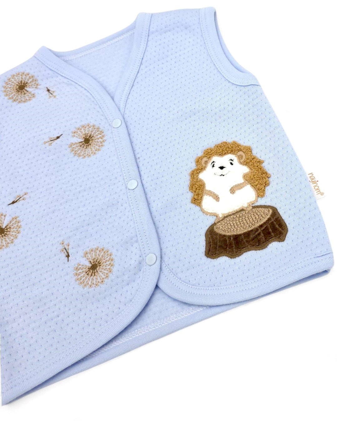 YENİ DOĞAN BEBEK 0-3-6-9-12 AY KİRPİ DETAYLI YELEK R1896