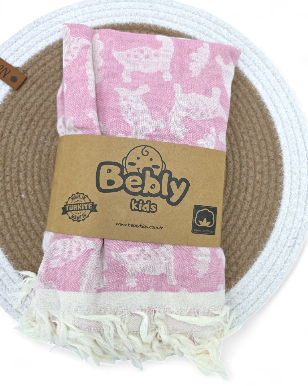 Tek Katlı 110x90 Cm Saçaklı Lüx Müslin Battaniye BB2 - PEMBE