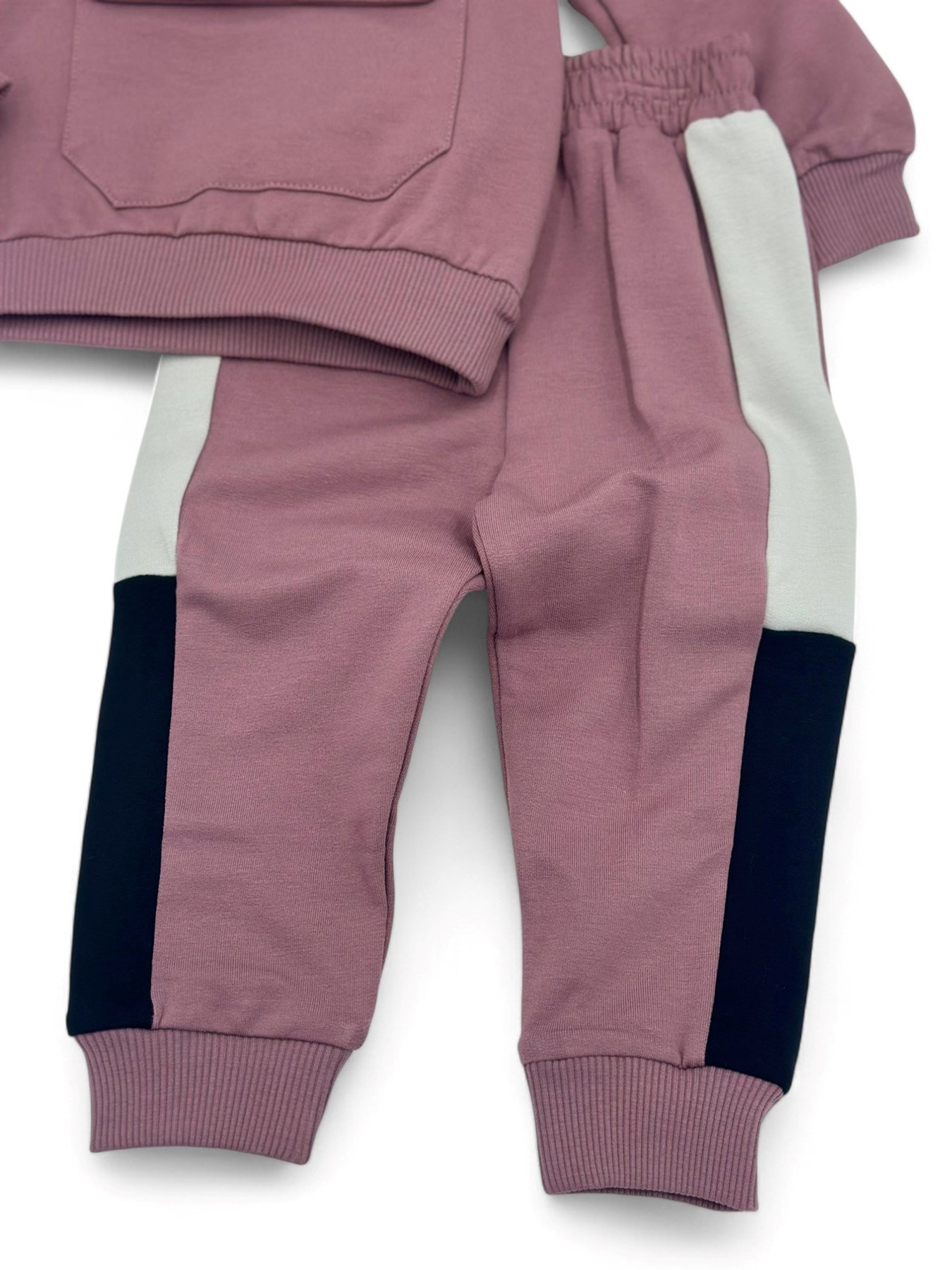 Erkek Bebek Kapüşonlu Kışlık 2 İp Şardonu Tarz Bebek Takımı 3-6-9-12-18-24 Ay R1394