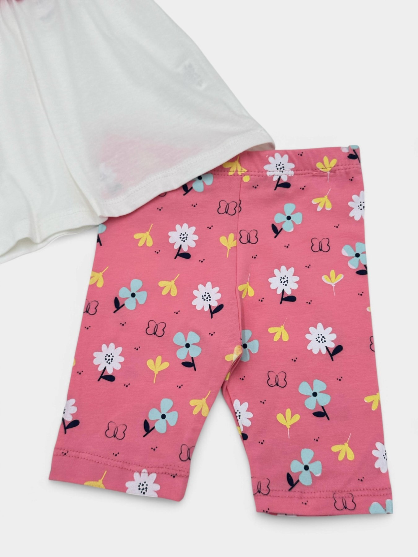 KIZ BEBEK FİYONK DETAYLI YAZLIK 3-6-9-12-18 AY TAYTLI ESNEK TAKIM R1740