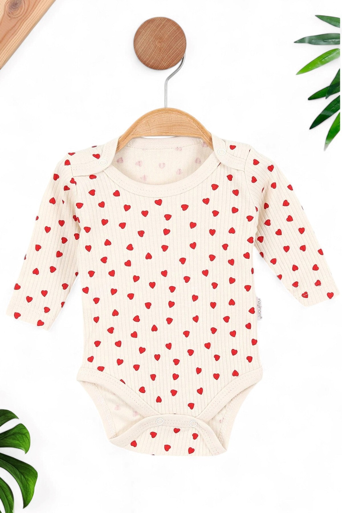 KIZ UZUN KOLLU KALP BASKIL FİTİLLİ I BEBEK ÇITÇITLI BODY, ZIBIN, ATLET 0-3 YAŞ R1318