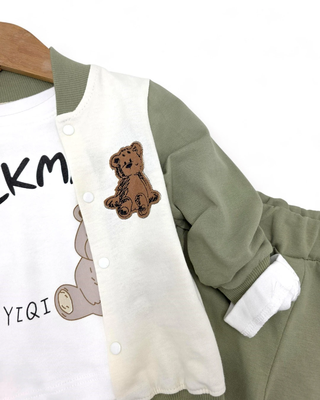 Erkek Bebek 3'lü Mevsimlik Takım | Kolej Ceketli, Uzun Kollu Üst ve Alt Takım | 6-9-12-18-24 Ay R2339