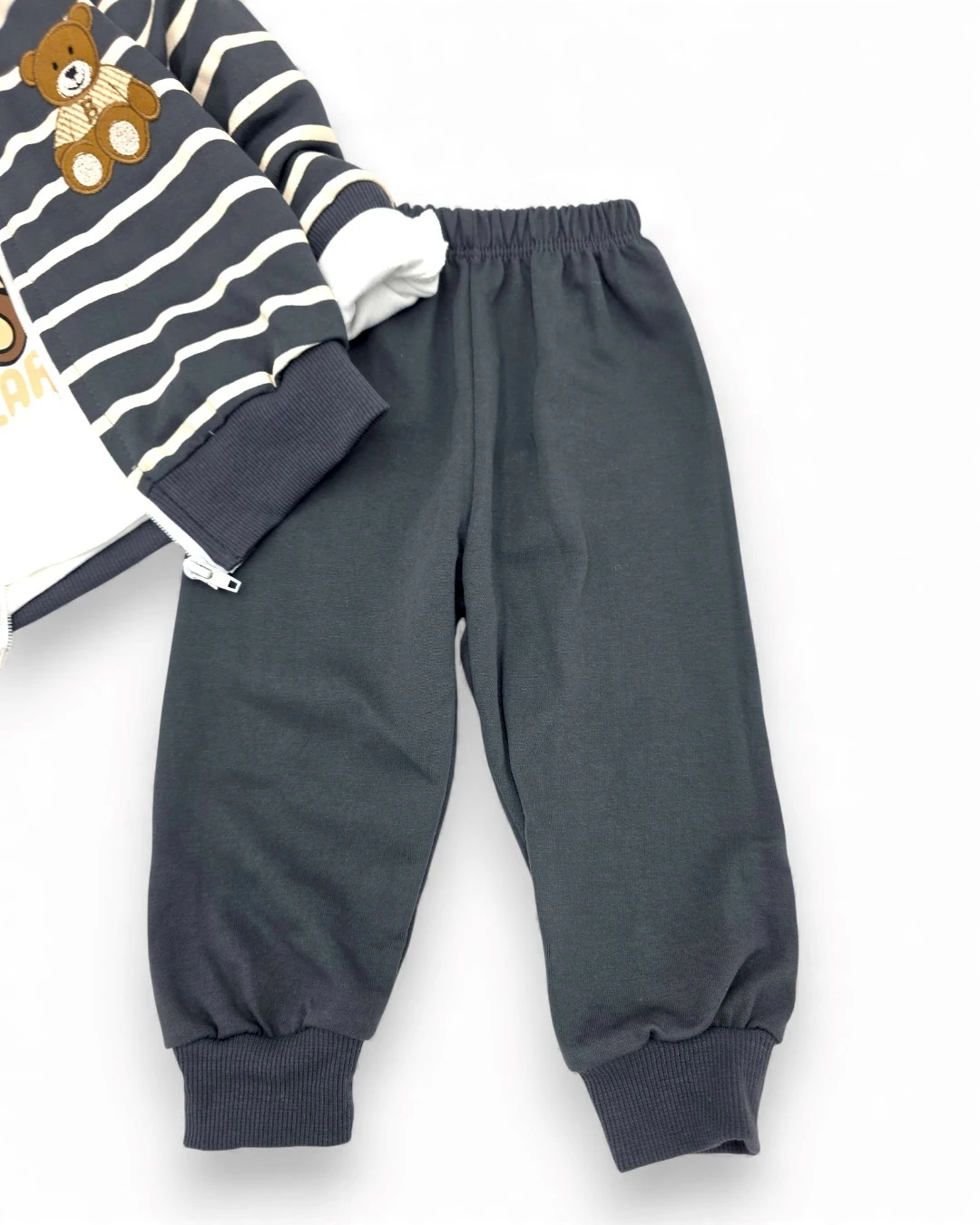 Erkek Bebek Çizgili Ceketli, 3'lü Mevsimlik Şık Alt Üst Takım, 6-9-12-18-24 Aylık 3'lü Bebek Takımı R2395